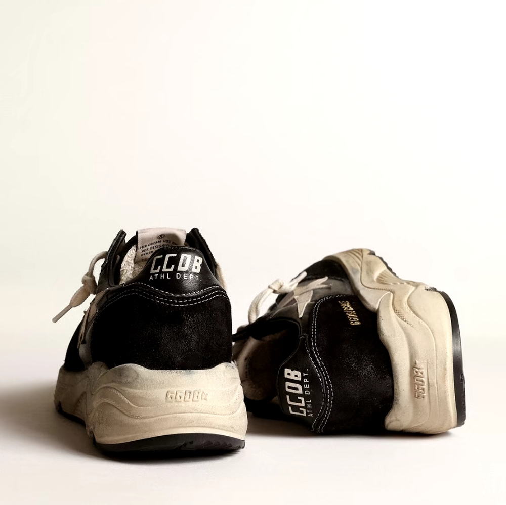 Golden Goose Running Sole in Black Nappa and Suede with White Star - Picture 4 of 11